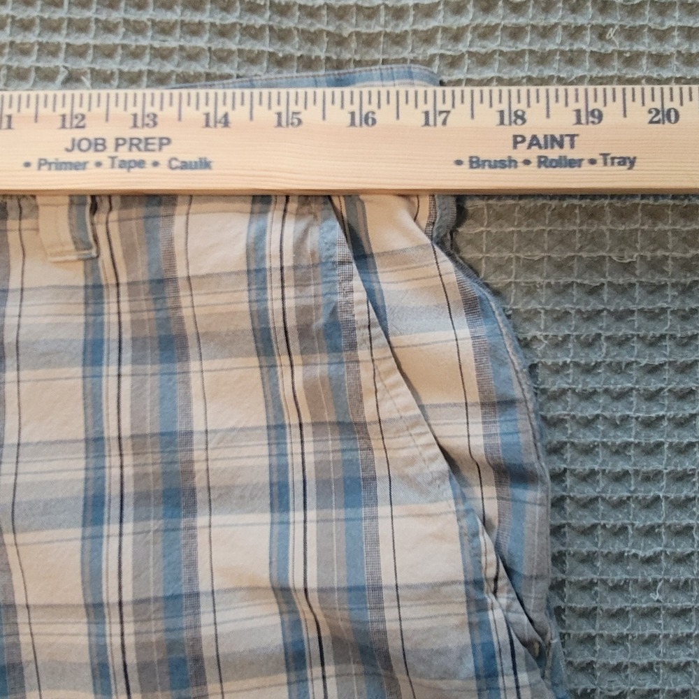 Columbia Plaid Shorts Mens 34 Blue Tan Cotton Hiking, Outdoor, Summer‎ AM4472 - Picture 5 of 10